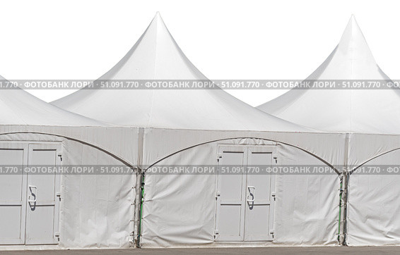 Белые тентовые палатки на белом фоне. White tents on a white background. Стоковое фото, фотограф Татьяна Д / Фотобанк Лори