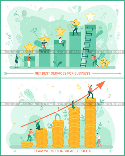 Best service for business vector, people working in team. Infochart with arrow successful work of workers. Financial data growth and achievements. Get Best Service for Business Infocharts Vector. Стоковая иллюстрация, агентство Ingram Publishing / Фотобанк Лори