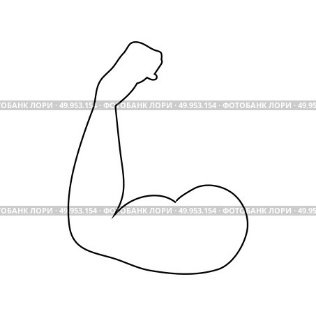 Bicep icon. Thin line design. Vector illustration. Стоковая иллюстрация, агентство Ingram Publishing / Фотобанк Лори