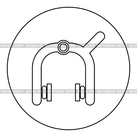 Bicycle brake pads crucial mechanic behind cyclist safety dual pivot device icon in circle round black color vector illustration image outline contour line thin style simple. Bicycle brake pads crucial mechanic behind cyclist safety dual pivot device icon in circle round black color vector illustration image outline contour line thin style. Стоковая иллюстрация, агентство Ingram Publishing / Фотобанк Лори