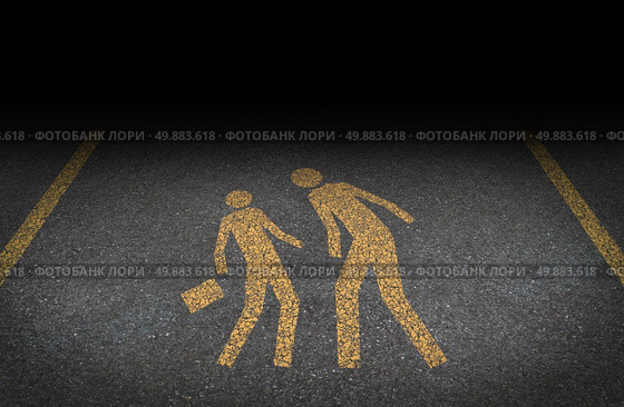 Big bully and bullying concept as yellow painted road sign on asphalt with an abusive bully attacking a another person as a symbol of the anxiety of being bullied and the social issues of human psychological abuse and fear. Стоковое фото, агентство Ingram Publishing / Фотобанк Лори