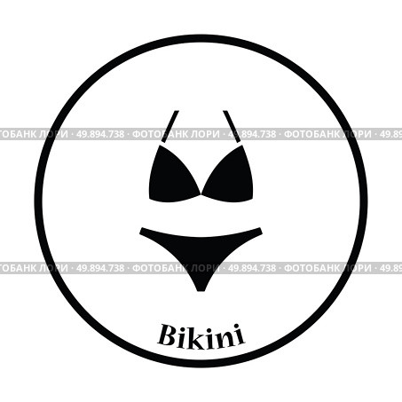 Bikini icon. Thin circle design. Vector illustration. Стоковая иллюстрация, агентство Ingram Publishing / Фотобанк Лори