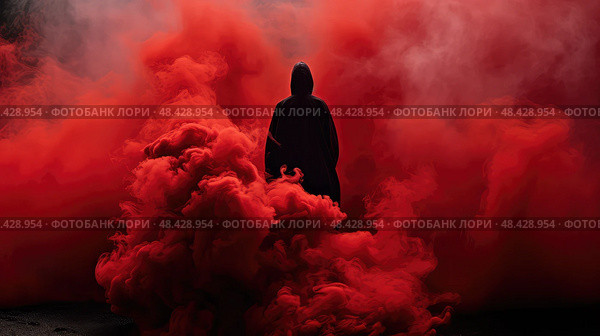 billowing smoke red ai generated. Стоковое AI-изображение, AI-художник Vectorwin / Фотобанк Лори