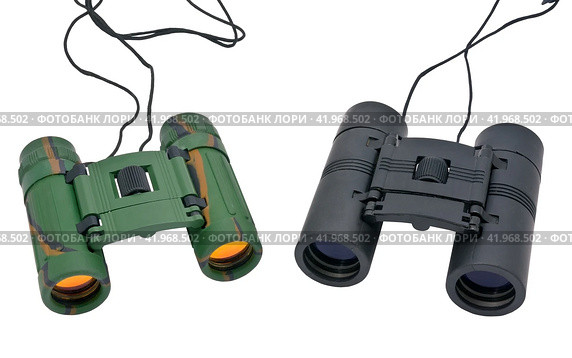 Бинокли  на белом фоне. Binoculars on a white background. Стоковое фото, фотограф Татьяна Д / Фотобанк Лори