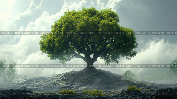 biodiversity emerging tree ai generated. Стоковое AI-изображение, AI-художник Vectorwin / Фотобанк Лори