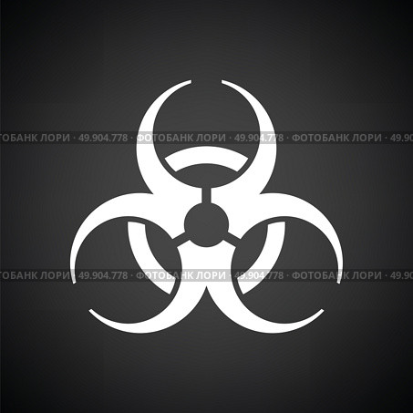 Biohazard icon. Black background with white. Vector illustration. Стоковая иллюстрация, агентство Ingram Publishing / Фотобанк Лори