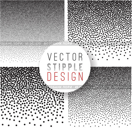 black and white halftone background . Vector set of black and white halftone background. stipple effect . Стоковая иллюстрация, агентство Ingram Publishing / Фотобанк Лори