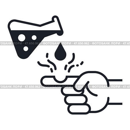 Black icon hydrochloric acid. Стоковая иллюстрация, иллюстратор Вячеслав Беспутин / Фотобанк Лори