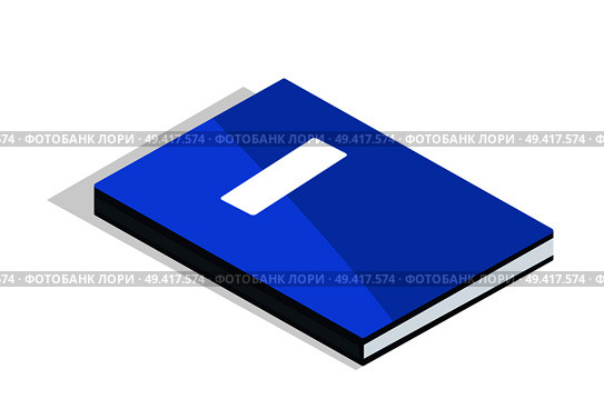 Blue diary with place for name and surname vector illustration isolated on white. Textbook in hardcover, encyclopedia material, modern literature. Blue Diary with Place for Name and Surname Vector. Стоковая иллюстрация, агентство Ingram Publishing / Фотобанк Лори