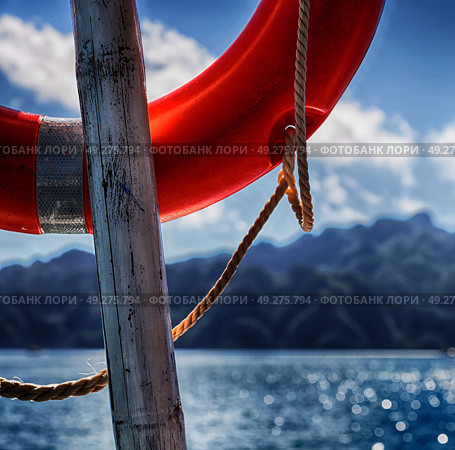 blur  in  philippines   a buoy in boat neat the pacific ocean bokeh and mountain background. Стоковое фото, агентство Ingram Publishing / Фотобанк Лори