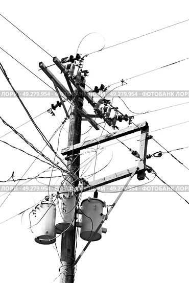 blur  in  philippines   a electric pole with transformer and wire  the cloudy sky. Стоковое фото, агентство Ingram Publishing / Фотобанк Лори