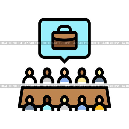 board of directors corporate law color icon vector illustration. Стоковая иллюстрация, иллюстратор Vectorwin / Фотобанк Лори