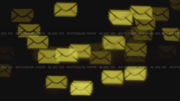 Боке в форме конверта. Мигающие огоньки на чёрном фоне. Стоковое видео, видеограф Семён Прудий / Фотобанк Лори