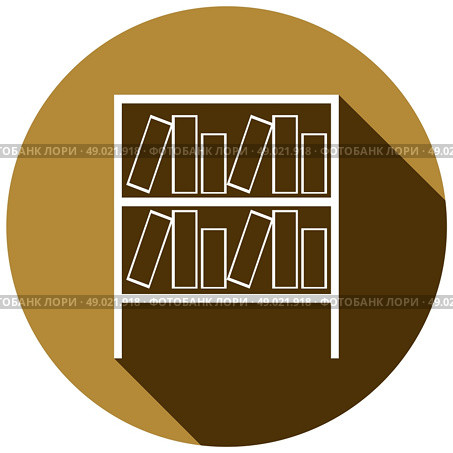 Books on the shelves simply retro vector illustration. Стоковая иллюстрация, агентство Ingram Publishing / Фотобанк Лори