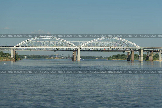Борский мост в Нижнем Новгороде (2022 год). Стоковое фото, фотограф Дмитрий Казаков / Фотобанк Лори