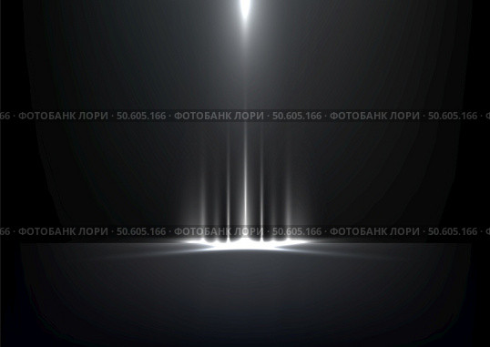 Bright white light beams glow upward on a dark reflective surface, creating a futuristic and sci fi inspired abstract concept. Technology, innovation, and digital themes with luminous, radiant energy. Стоковая иллюстрация, агентство Ingram Publishing / Фотобанк Лори