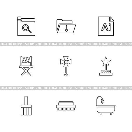 brush , bathtub , ai , files , file type , file , windows , os , documents,  hardware , ai , pds , compressesd, zip , message , labour , constructions , icon, vector, design,  flat,  collection, style, creative,  icons. Стоковая иллюстрация, агентство Ingram Publishing / Фотобанк Лори