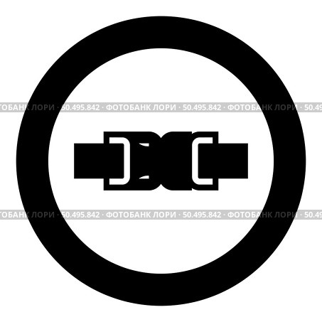 Buckle fastener clasp furniture for clothes system of fast snap join for backpack bag closed icon in circle round black color vector illustration image solid outline style simple. Buckle fastener clasp furniture for clothes system of fast snap join for backpack bag closed icon in circle round black color vector illustration image solid outline style. Стоковая иллюстрация, агентство Ingram Publishing / Фотобанк Лори