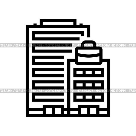 building corporate law line icon vector illustration. Стоковая иллюстрация, иллюстратор Vectorwin / Фотобанк Лори