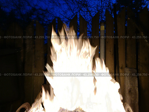 Burning bonfire in the dark. Стоковое фото, фотограф Andrew_Swarga / Фотобанк Лори