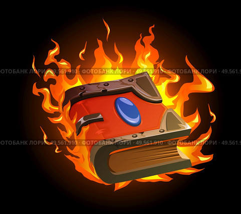 Burning magic book cartoon concept with ancient manuscript symbols vector illustration. Стоковая иллюстрация, агентство Ingram Publishing / Фотобанк Лори