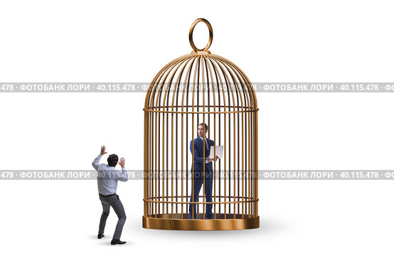 Business people and golden cage concept. Стоковое фото, фотограф Elnur / Фотобанк Лори