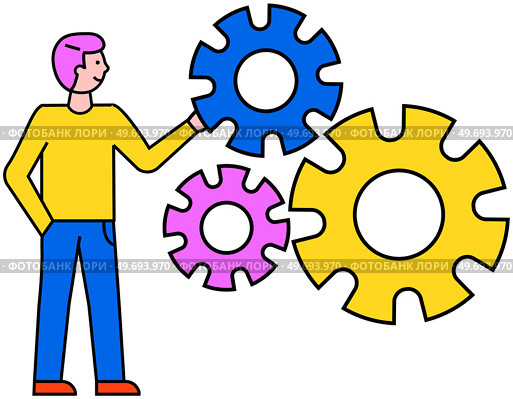 Business regulatory process and teamwork abstract concept with interacting gears, collaboration. Symbol of success, cooperation. Business partnership linear icon. Interaction of factors, relationship. Business regulatory process and teamwork abstract concept with interacting gears, collaboration. Стоковая иллюстрация, агентство Ingram Publishing / Фотобанк Лори