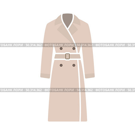 Business Woman Trench Icon. Flat Color Design. Vector Illustration. Стоковая иллюстрация, агентство Ingram Publishing / Фотобанк Лори