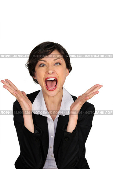 business woman yelling. Стоковое фото, агентство Ingram Publishing / Фотобанк Лори