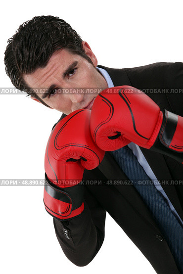 Businessman boxing. Стоковое фото, агентство Ingram Publishing / Фотобанк Лори