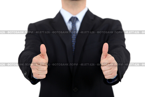 Businessman giving thumbs-up. Стоковое фото, агентство Ingram Publishing / Фотобанк Лори