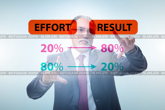 Businessman in pareto rule illustration. Стоковое фото, фотограф Elnur / Фотобанк Лори