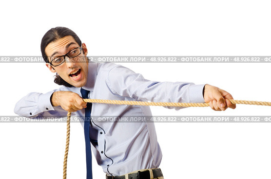 Businessman in tug of war concept. Стоковое фото, агентство Ingram Publishing / Фотобанк Лори