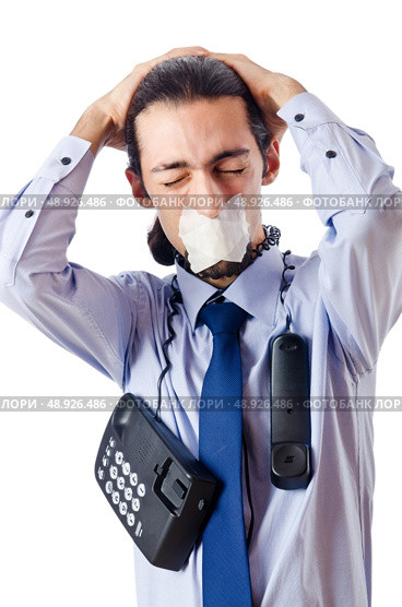 Businessman with his lips sealed. Стоковое фото, агентство Ingram Publishing / Фотобанк Лори