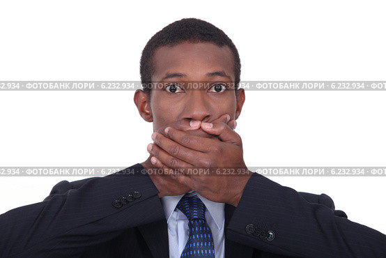 Businessman with shocked expression on face. Стоковое фото, фотограф Phovoir Images / Фотобанк Лори
