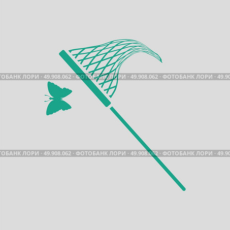 Butterfly net  icon. Gray background with green. Vector illustration. Стоковая иллюстрация, агентство Ingram Publishing / Фотобанк Лори