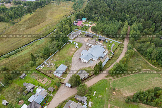 Бывший маслозавод в Даровском, Кировская область. Съемка с дрона (2024 год). Стоковое фото, фотограф Владислав Самошкин / Фотобанк Лори