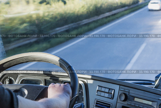 Cab of the truck while driving. Стоковое фото, фотограф Jaroslav Frank / PantherMedia / Фотобанк Лори