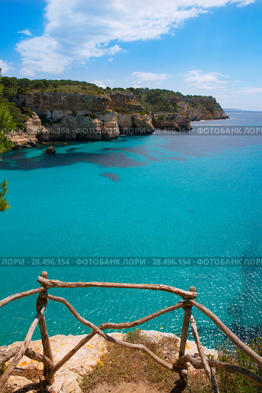 Cala Macarella Ciudadela Menorca turquoise Mediterranean sea in Balearic islands. Стоковое фото, фотограф Tono Balaguer / Ingram Publishing / Фотобанк Лори