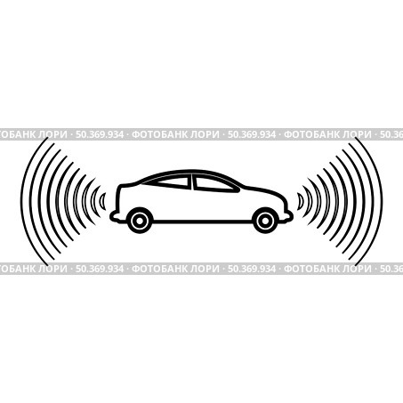 Car radio signals sensor smart technology autopilot front and back direction contour outline line icon black color vector illustration image thin flat style simple. Car radio signals sensor smart technology autopilot front and back direction contour outline line icon black color vector illustration image thin flat style. Стоковая иллюстрация, агентство Ingram Publishing / Фотобанк Лори