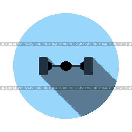 Car Rear Axle Icon. Flat Circle Stencil Design With Long Shadow. Vector Illustration. Стоковая иллюстрация, агентство Ingram Publishing / Фотобанк Лори