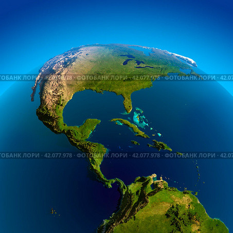 Caribbean, Pacific and Atlantic Oceans. Стоковая иллюстрация, иллюстратор Антон Балаж / Фотобанк Лори
