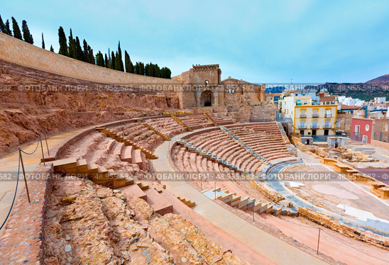 Cartagena Roman Amphitheater in Murcia at Spain. Стоковое фото, агентство Ingram Publishing / Фотобанк Лори