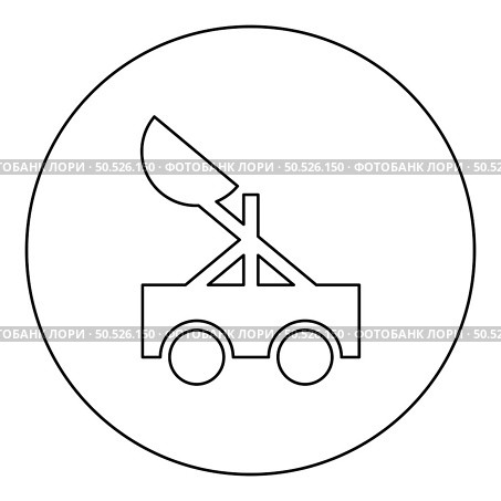 Catapult medieval siege ejection seat icon in circle round black color vector illustration image outline contour line thin style simple. Catapult medieval siege ejection seat icon in circle round black color vector illustration image outline contour line thin style. Стоковая иллюстрация, агентство Ingram Publishing / Фотобанк Лори
