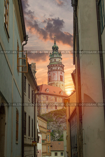 Cesky Krumlov - the city of South Bohemia Czech Republic region. Located on the Vltava River. declared a UNESCO World Heritage Site. Стоковое фото, агентство Ingram Publishing / Фотобанк Лори
