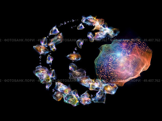 Charm of Poetry series. Creative arrangement of colorful organic forms with handwritten elements and lights for subject of jewelry, poetry, art, science and magic. Стоковое фото, агентство Ingram Publishing / Фотобанк Лори