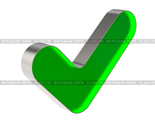 check mark sign on white background. Isolated 3D illustration. Стоковая иллюстрация, иллюстратор Ильин Сергей / Фотобанк Лори