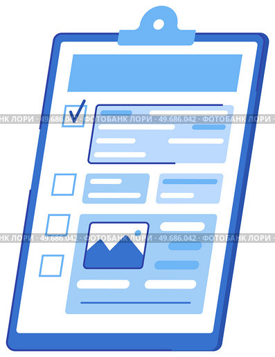 Checklist with results of social surveys, customer data. Clipboard with document, target. Targeted advertising, business marketing concept. Form with survey, paper sheet with results of review. Checklist with results of social surveys, customer data. Clipboard with document. Form with survey. Стоковая иллюстрация, агентство Ingram Publishing / Фотобанк Лори