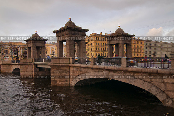 Чернышев мост (мост Ломоносова) через Фонтанку. Санкт-Петербург (2008 год). Стоковое фото, фотограф Александр Алексеев / Фотобанк Лори