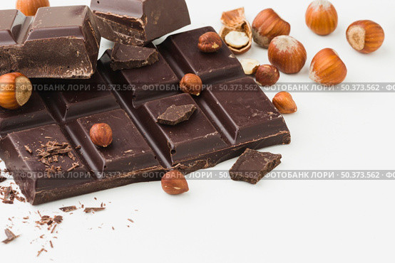 chocolate bar plain background. Стоковое фото, агентство Ingram Publishing / Фотобанк Лори
